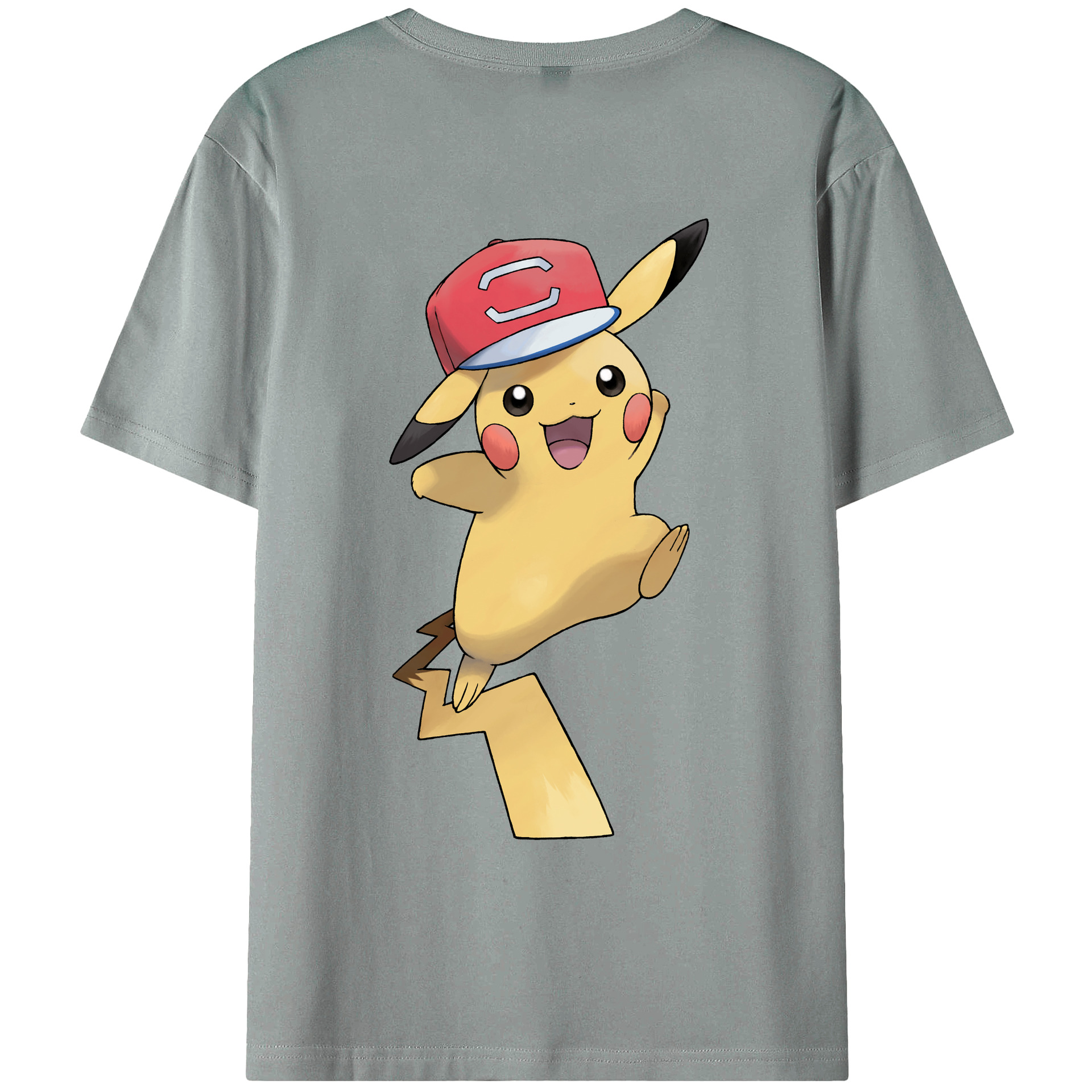 （画像用） ポケットモンスター Pokémon 綿100％ メンズ半袖Tシャツ（バックプリント） 通気性